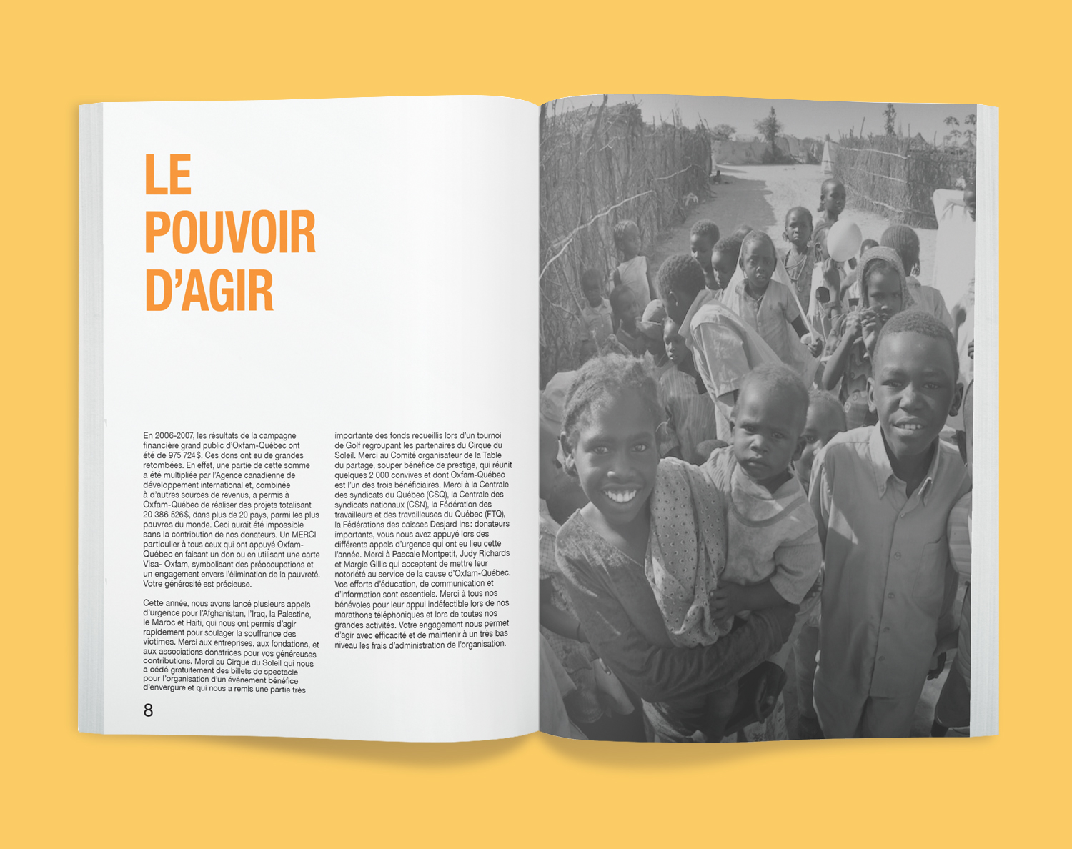 Oxfam annual report spread